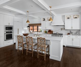 White kitchen with decluttered countertops