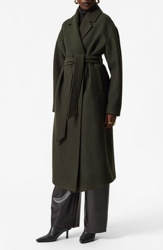 Belted Wool Wrap Coat