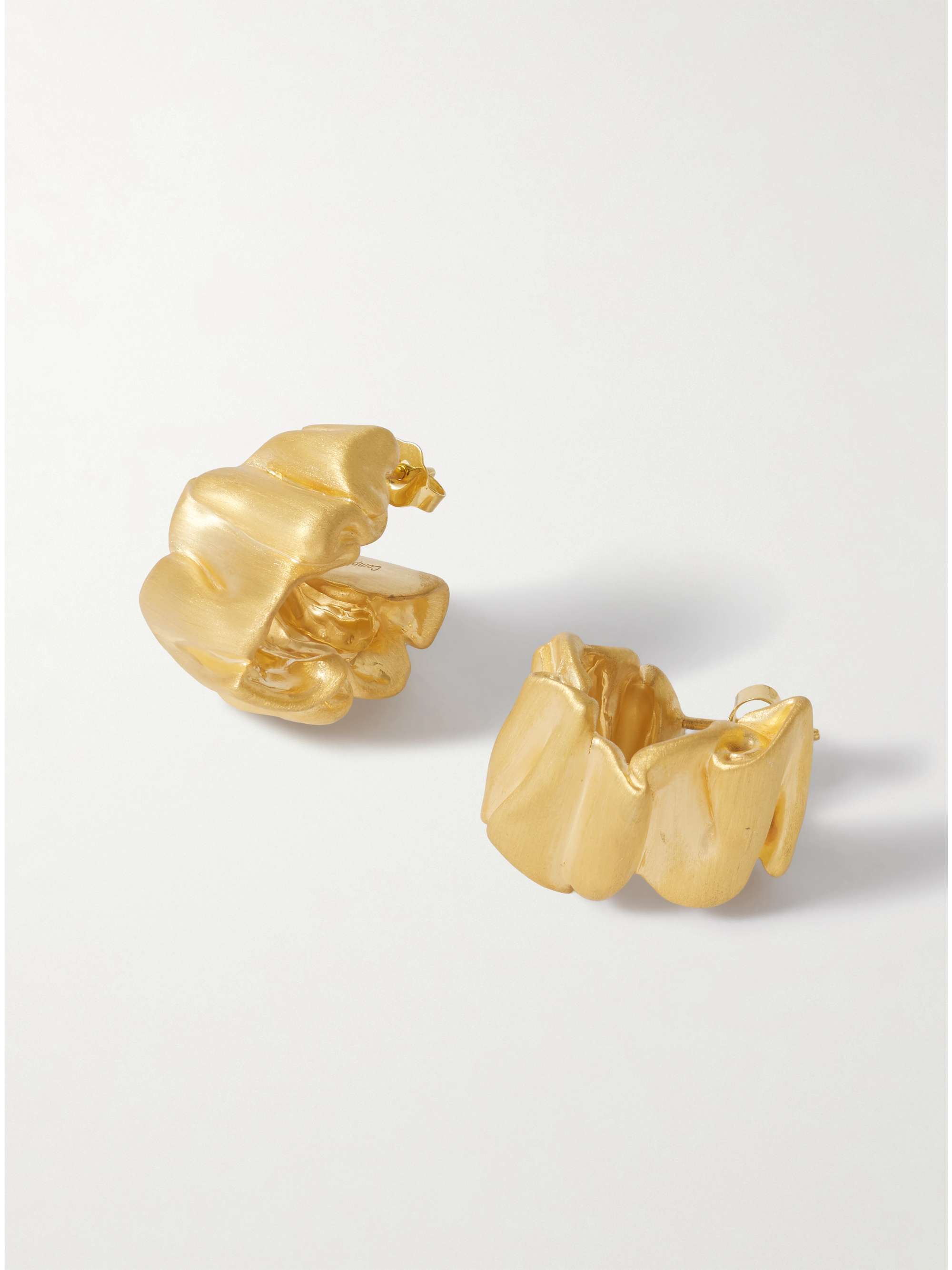 Crumpled Gold-Plated Hoop Earrings