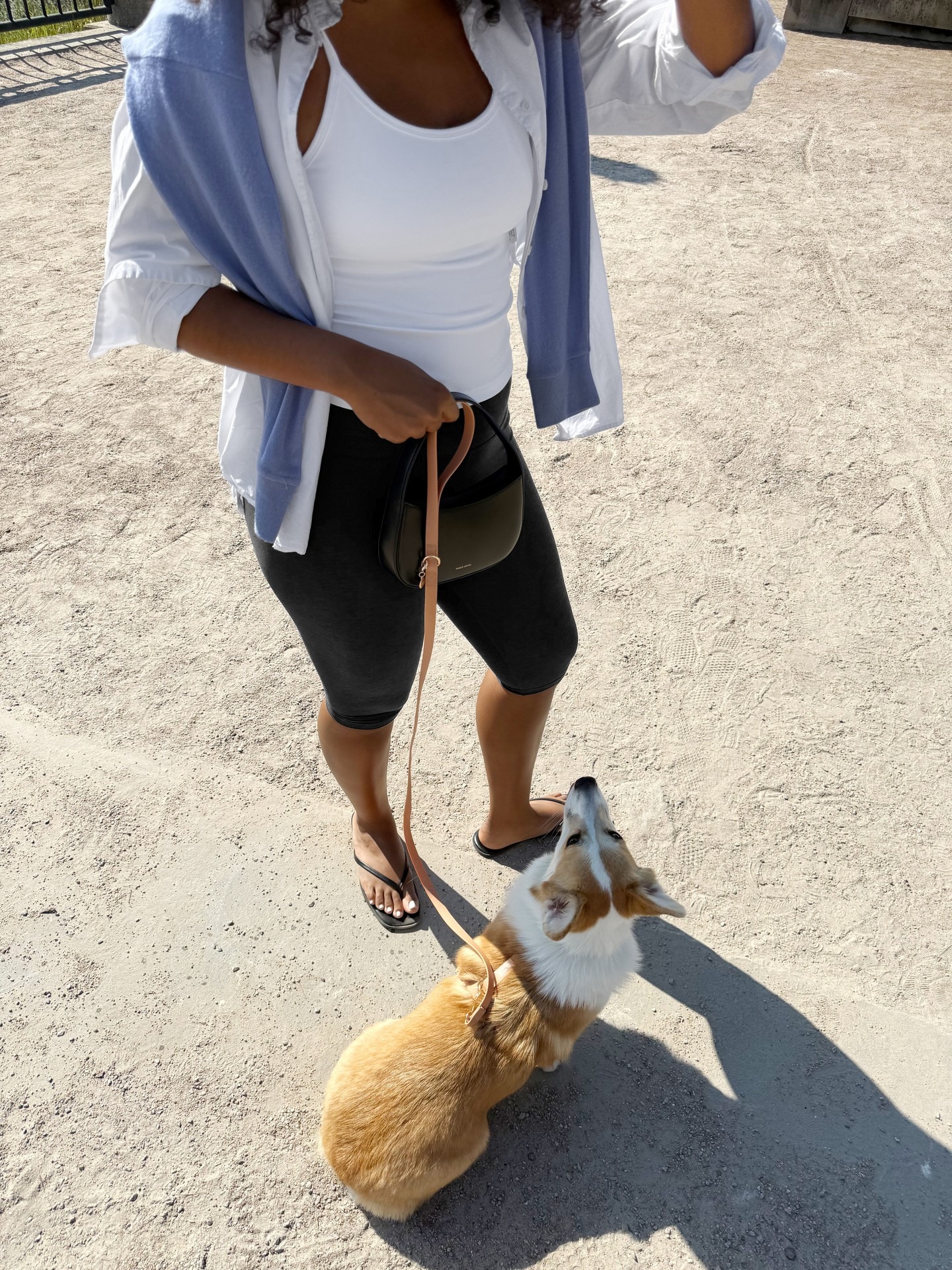 Woman wearing a matching workout set.