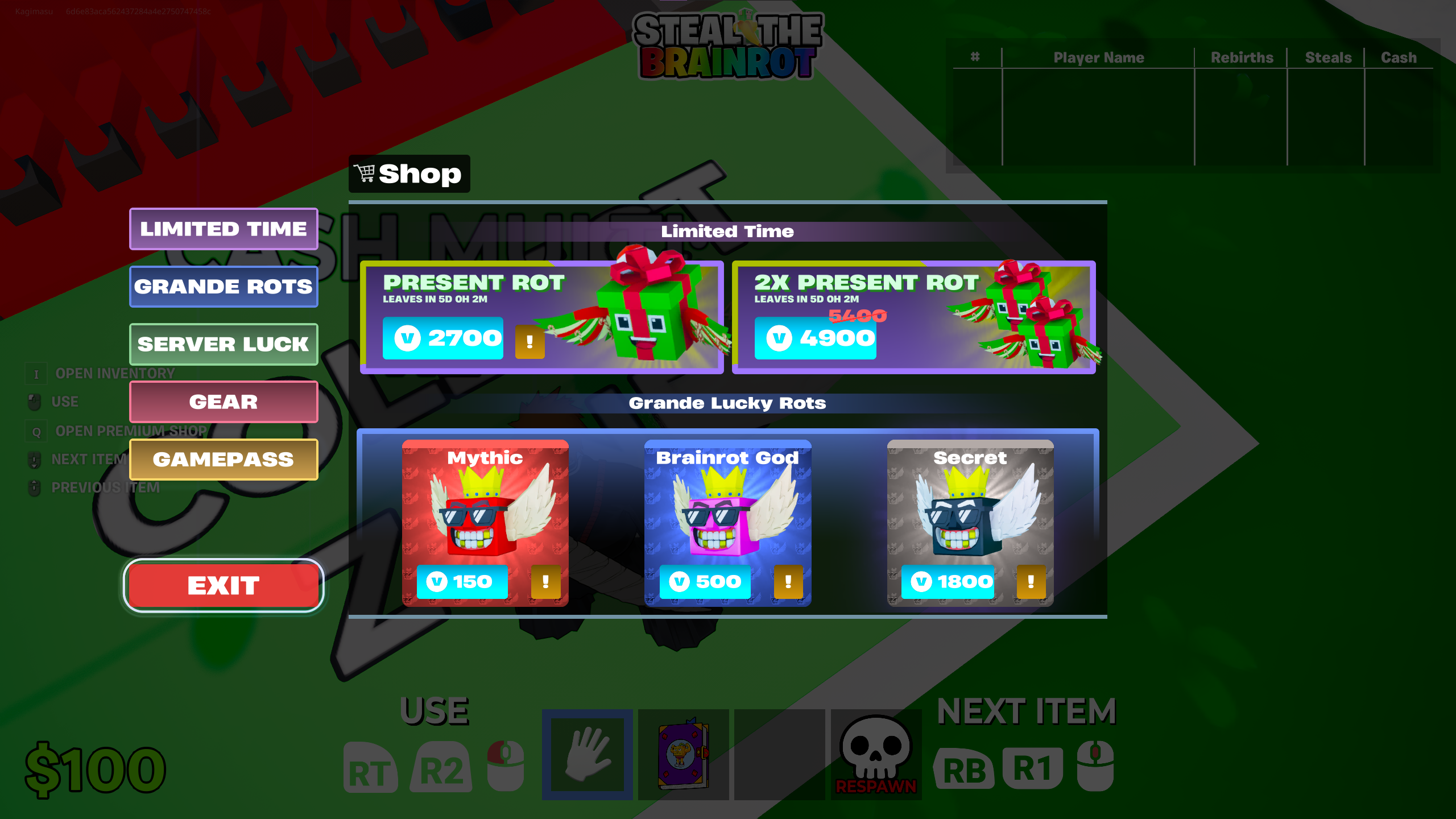 Fortnite Steal the Brainrot present rot purchase screen