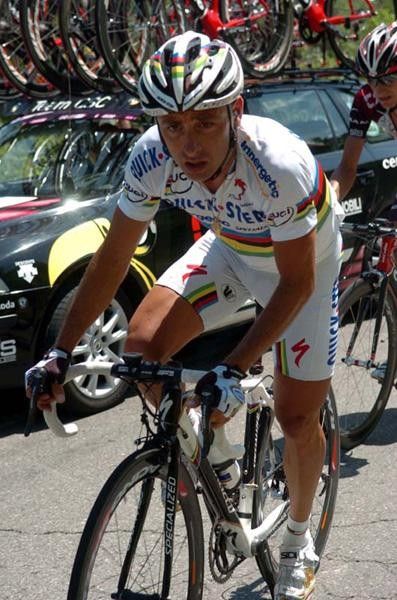 Paolo Bettini (Quickstep-Innergetic) finished second for the day.