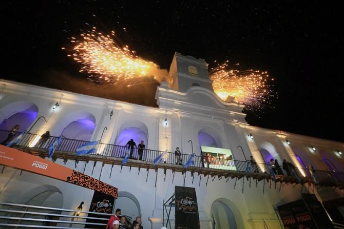 Fireworks at the Tour de San Luis teams' presentation