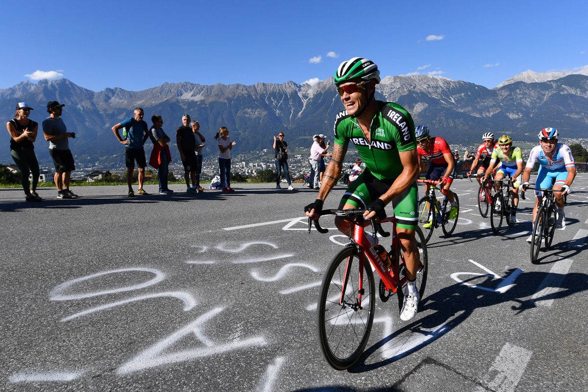 Nicolas Roche in action for Ireland at the 2018 World Championships in Innsbruck.