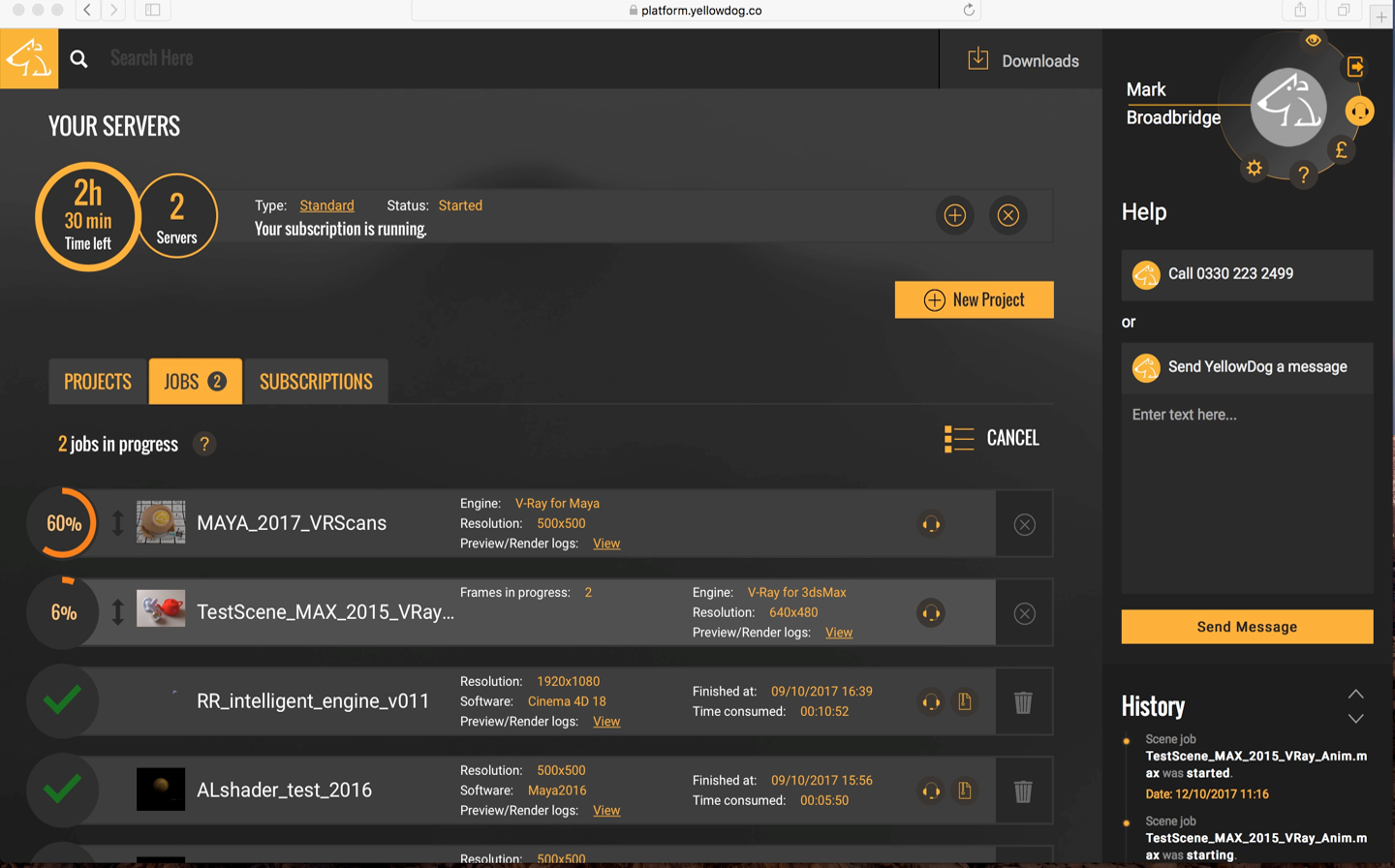 YellowDog's interface is simple and intuitive