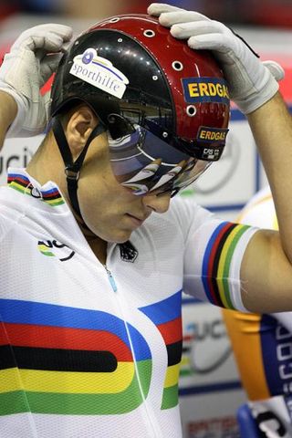 Max Levy (Germany) ready for his first Keirin as World Champion.