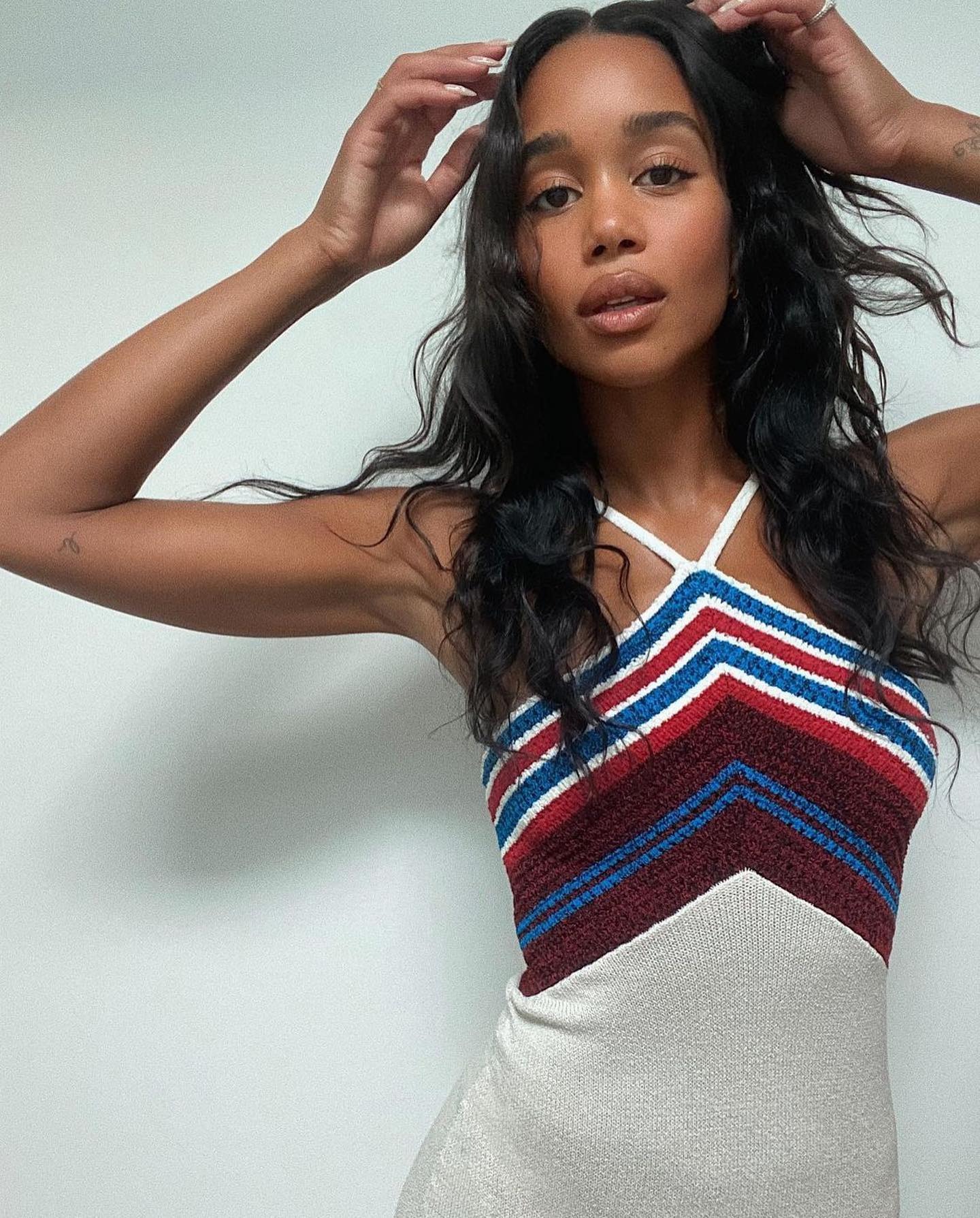 Laura Harrier with ghost waves