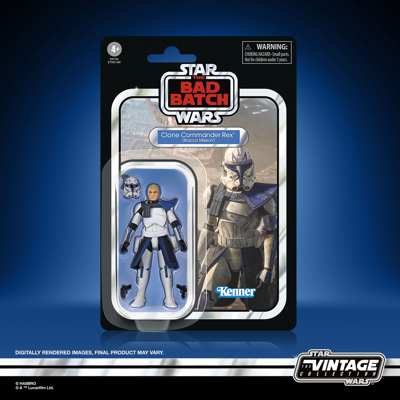 Clone Commander Rex on a blue background