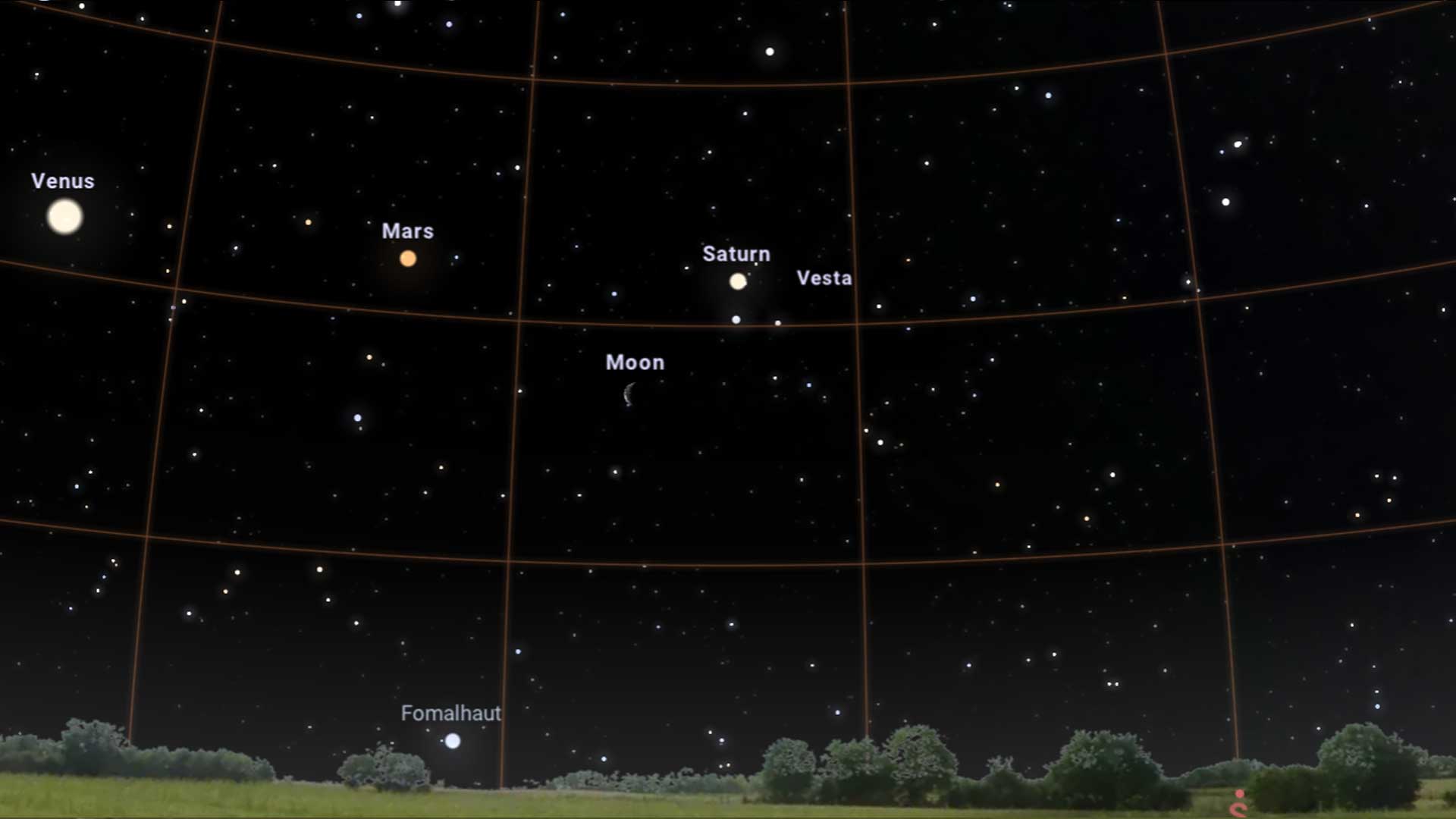 Saturn stellarium screenshot