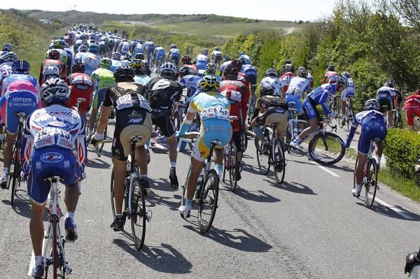 Another crash sends riders looking for an exit.