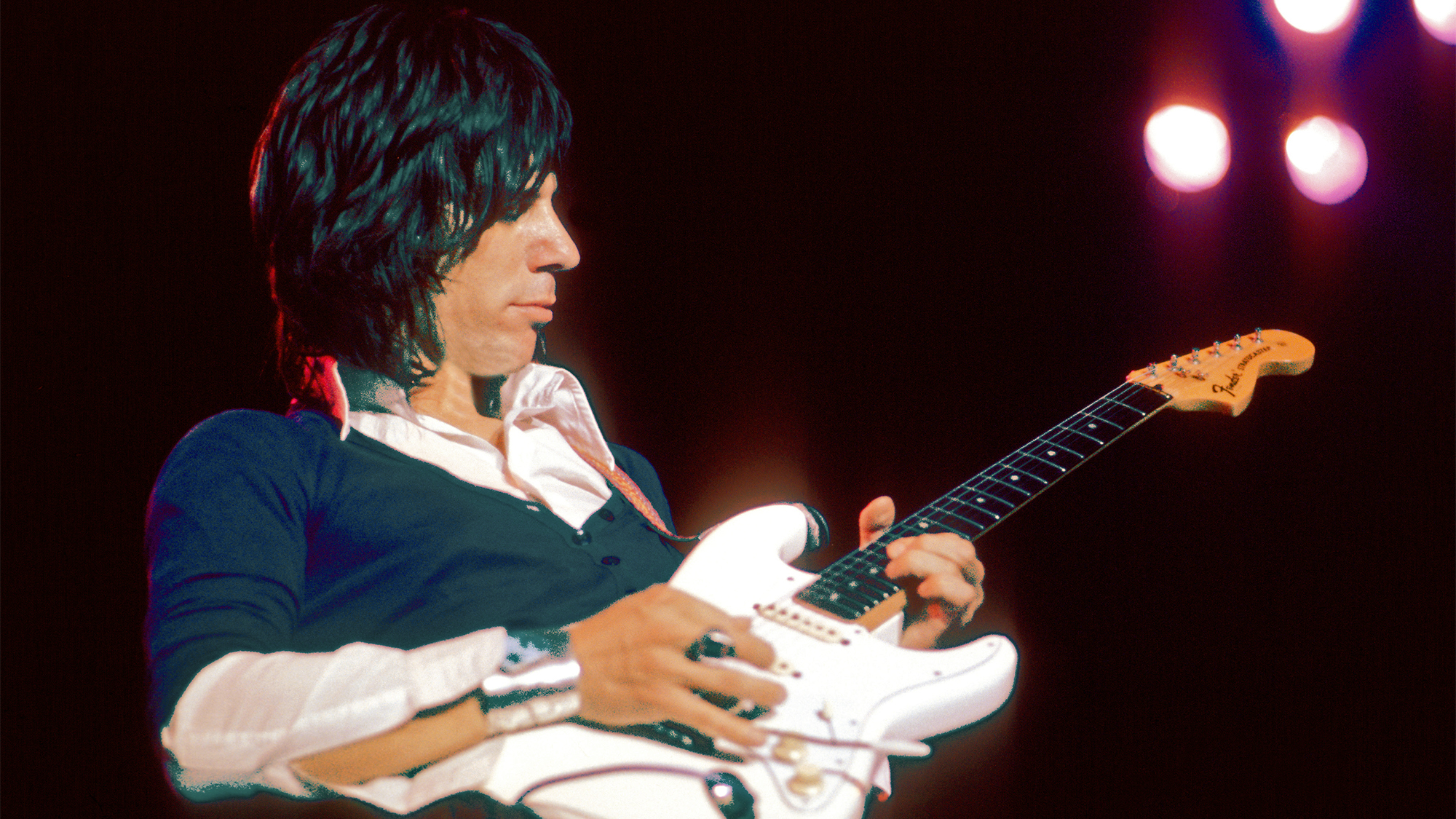 Jeff Beck, performing with the Jan Hammer Group at the Providence Civic Center on October 7, 1976