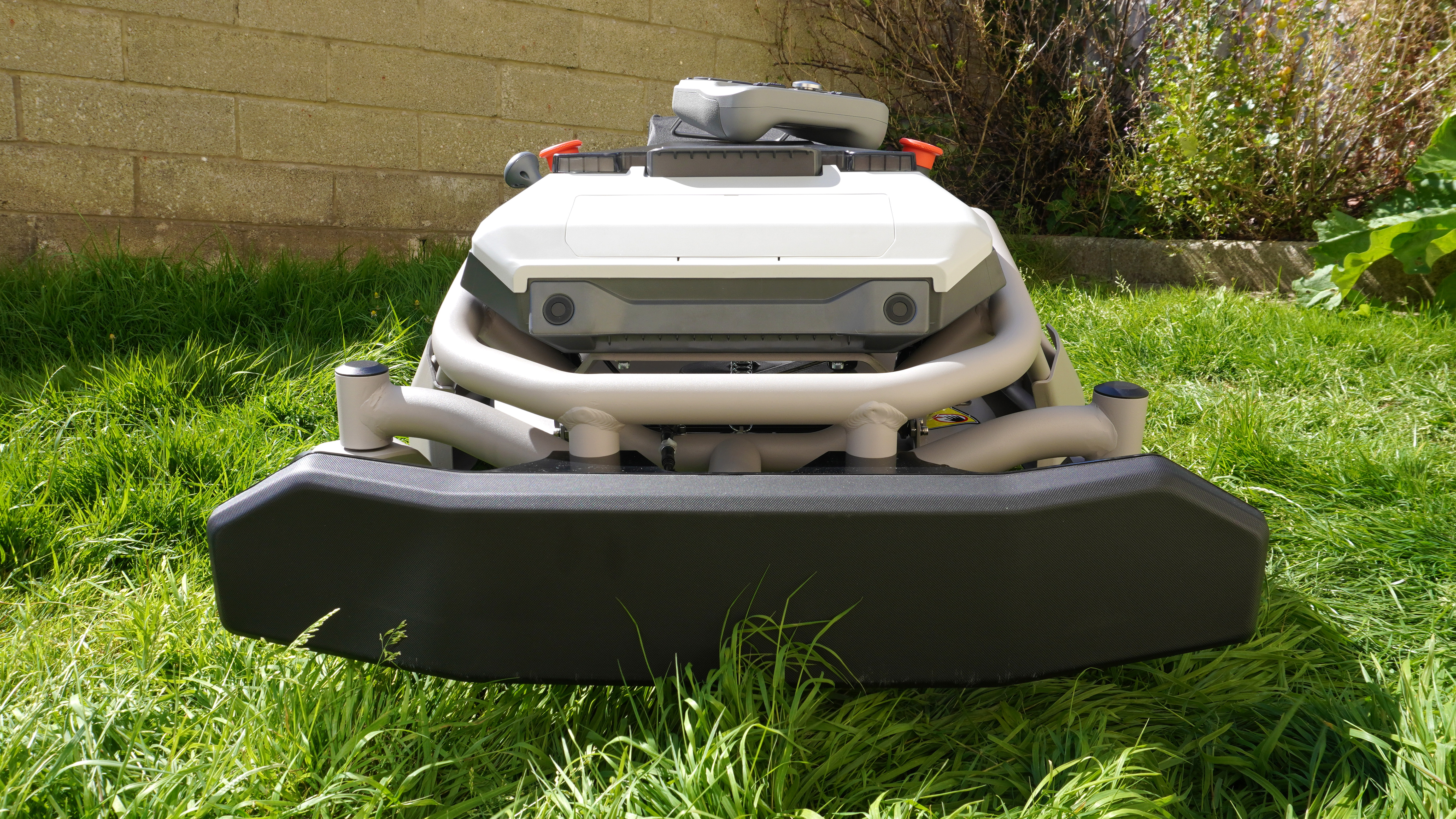 Mowrator S1 2WD lawnmower photographed on green grass.