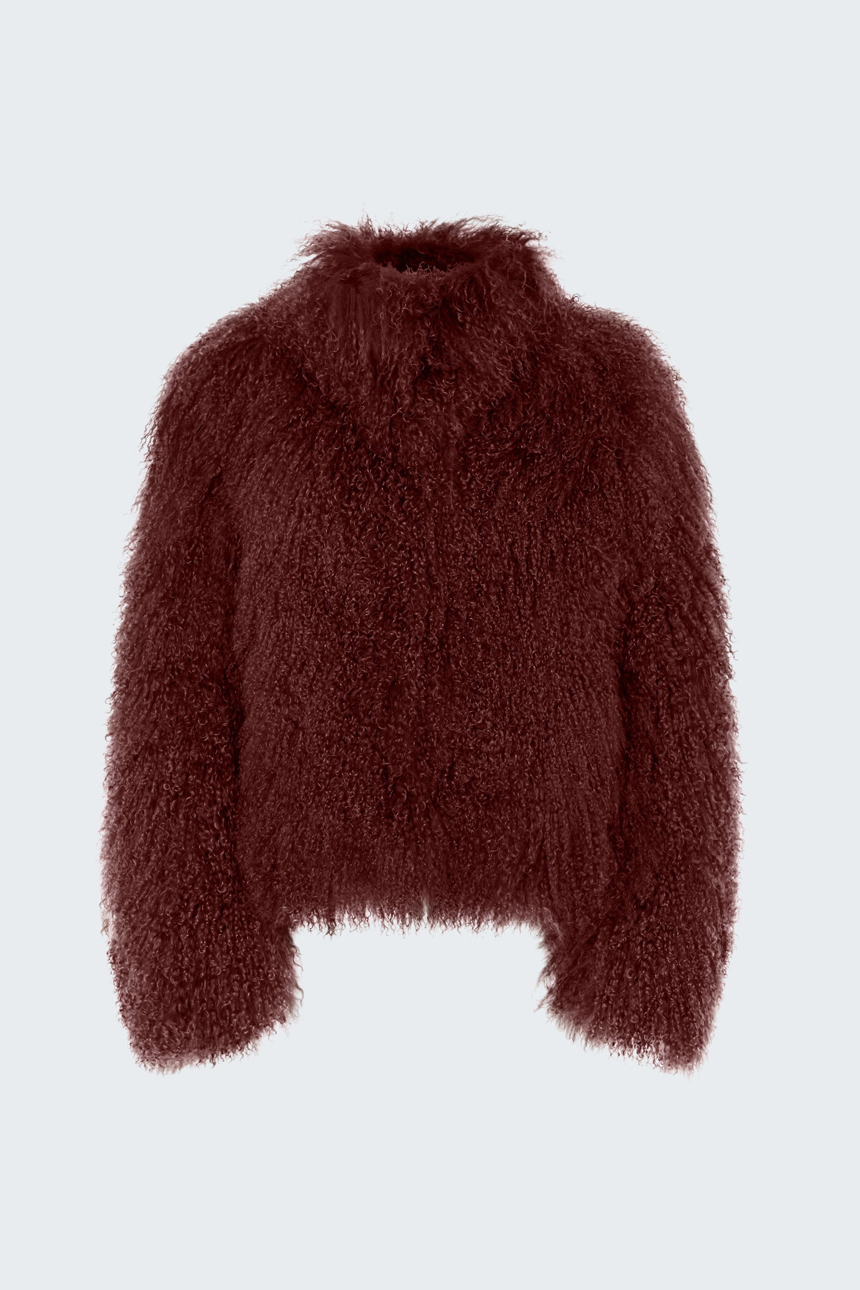 Rochelle Shearling Coat - Xxs / Burgundy