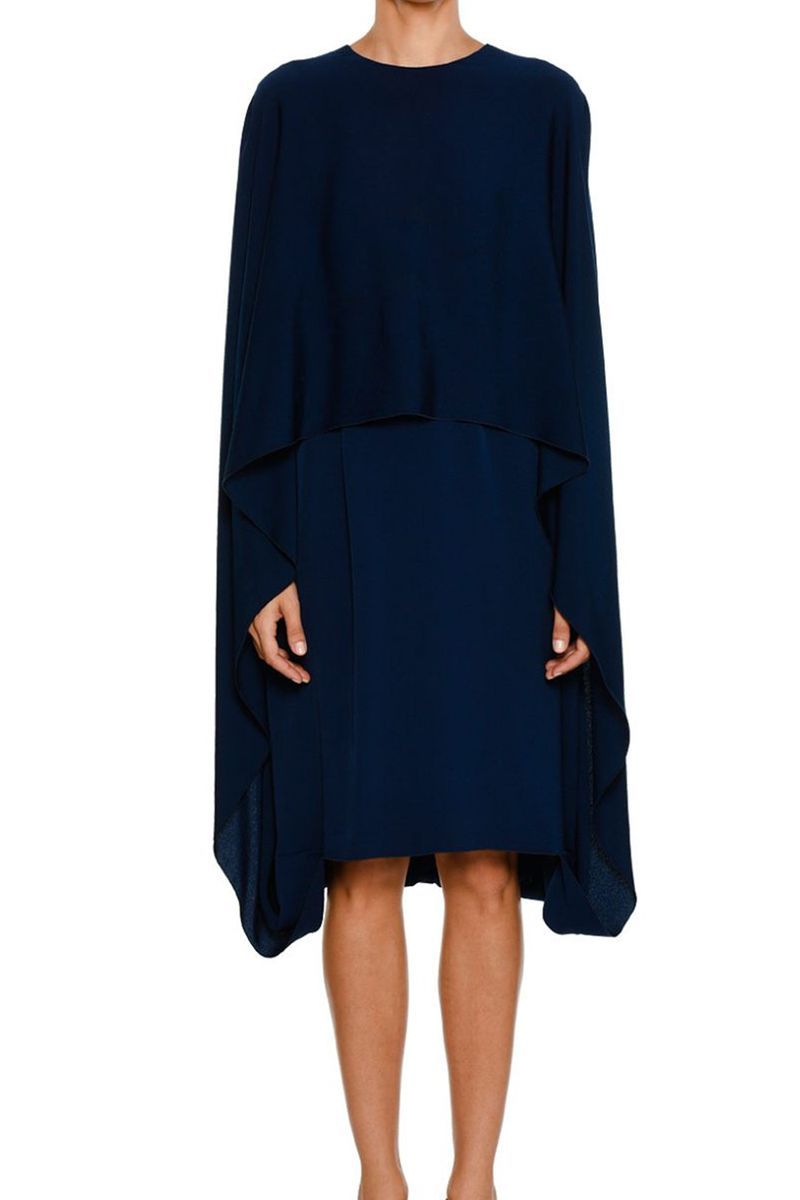 Clothing, Blue, Sleeve, Shoulder, Textile, Joint, Dress, Standing, Style, Electric blue,