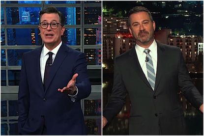 Jimmy Kimmel and Stephen Colbert on Trump's fake seal