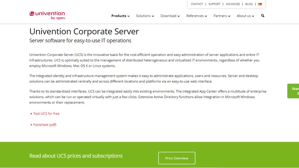 Website screenshot for Univention Corporate Server