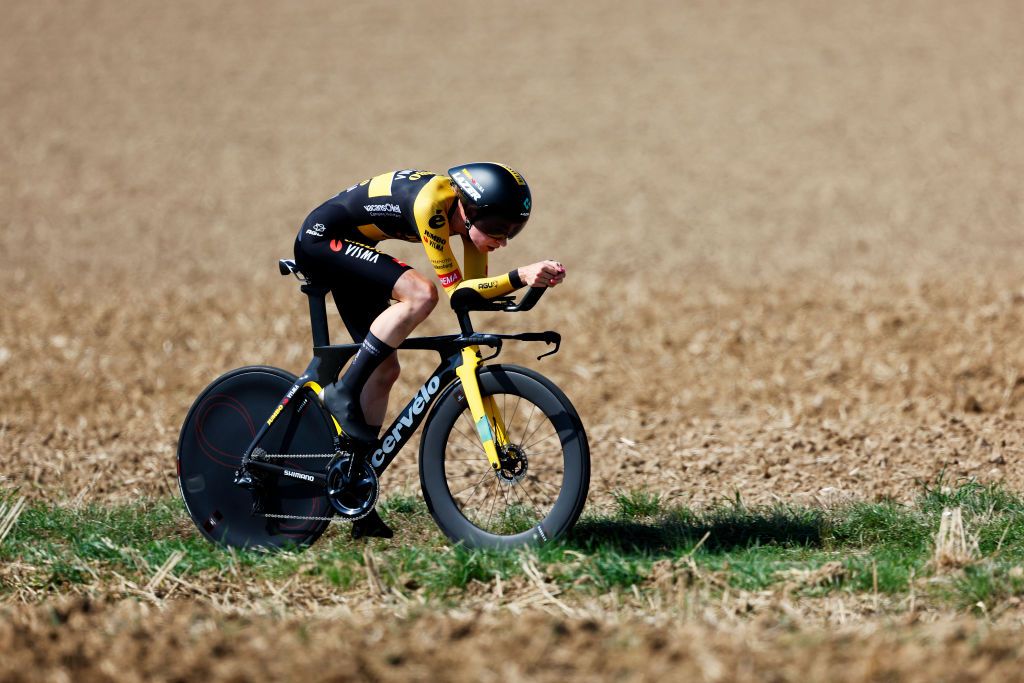 SITTARD WATERSLEY NETHERLANDS SEPTEMBER 03 Riejanne Markus of Netherlands and Jumbo Visma Team sprints during the 25th Simac Ladies Tour 2022 Stage 5 a 178km individual time trial stage from Windraak to Sittard Watersley SLT2022 UCIWWT on September 03 2022 in Sittard Watersley Netherlands Photo by Bas CzerwinskiGetty Images