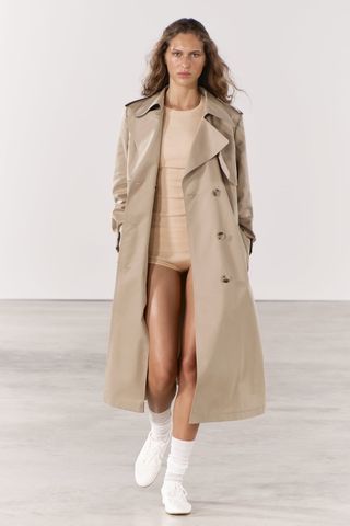 ZARA, ZW COLLECTION TRENCH COAT WITH BELT
