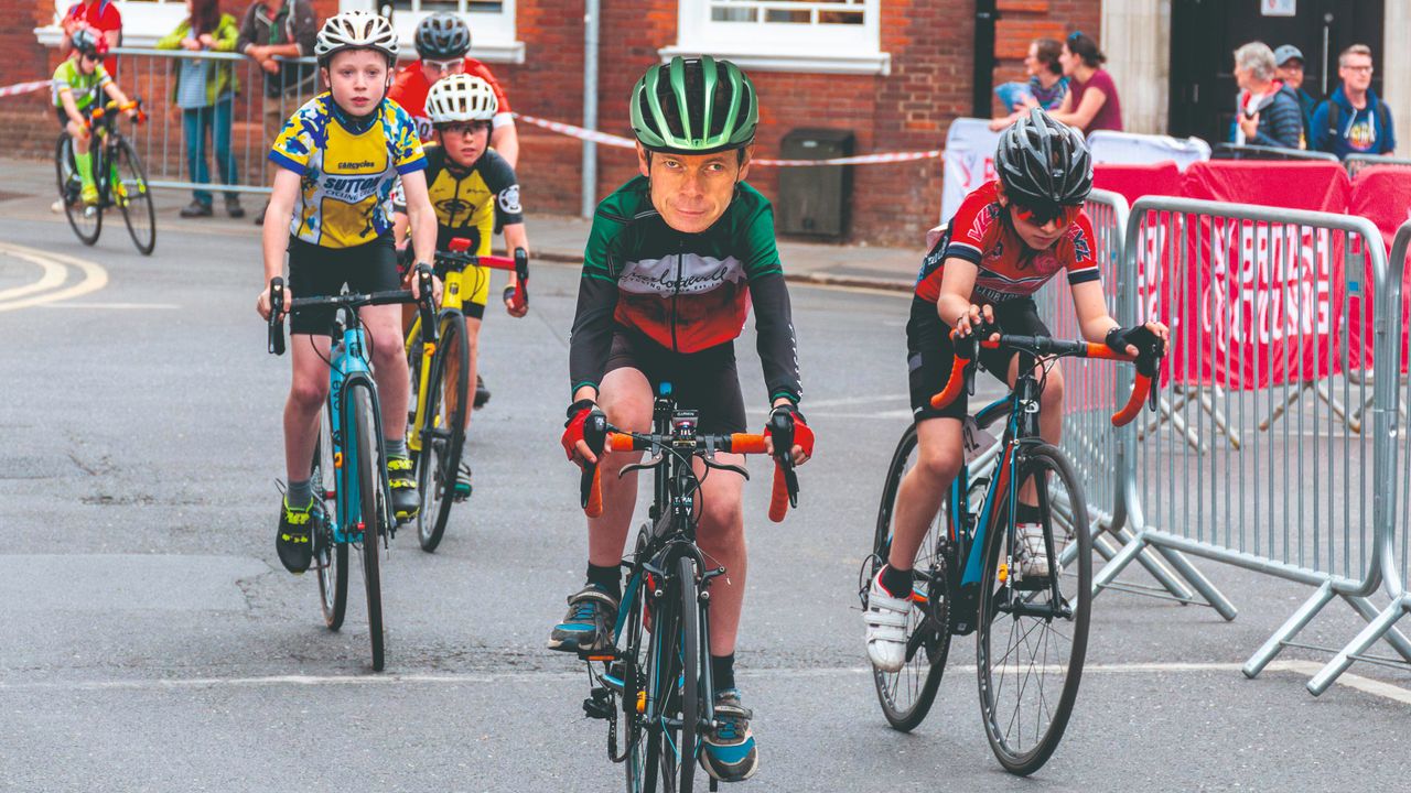 Image of youth race with Hutch&#039;s face superimposed and looking smug