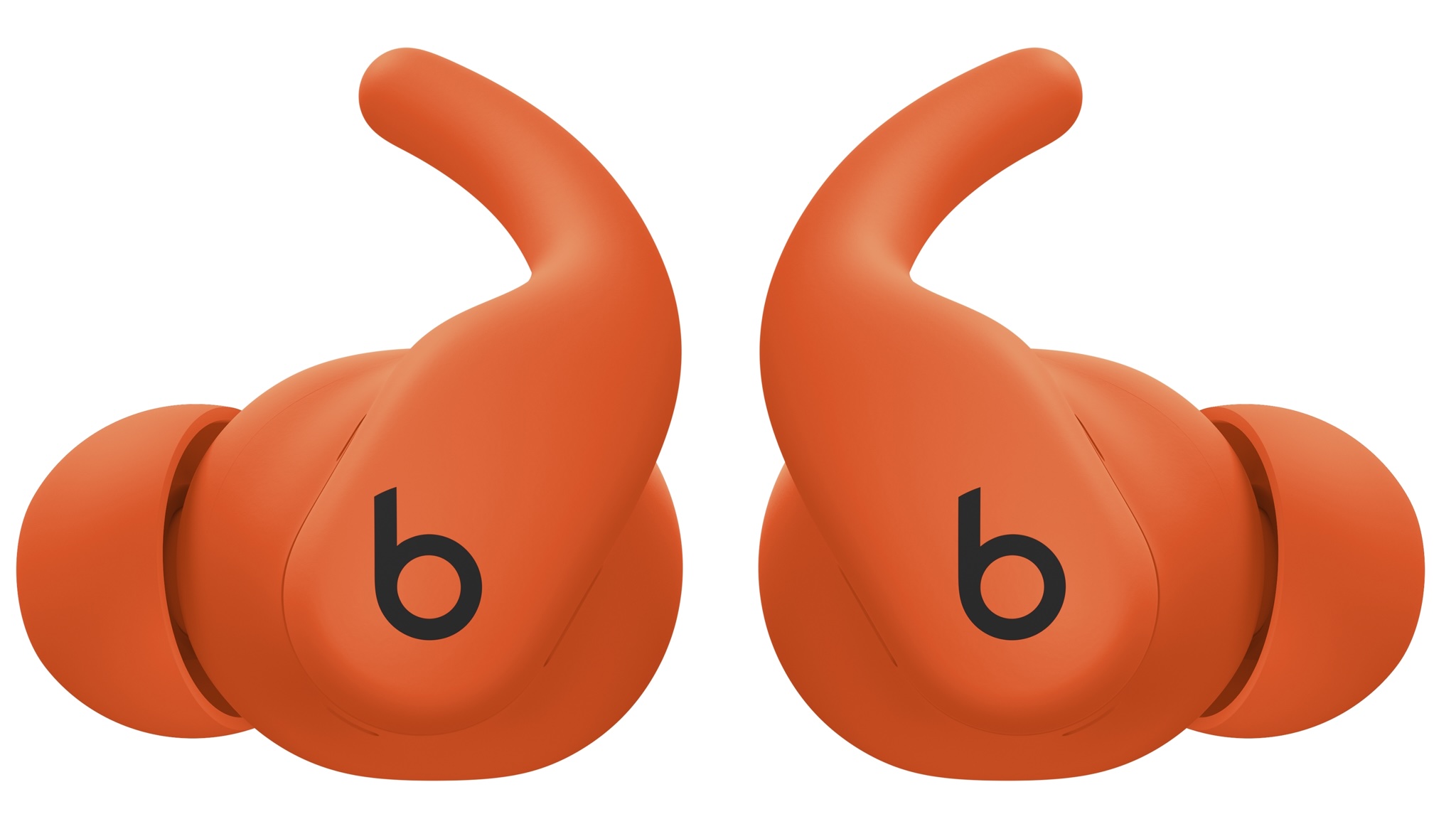 Powerbeats Fit earbuds on a white background