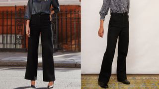 flared black jeans