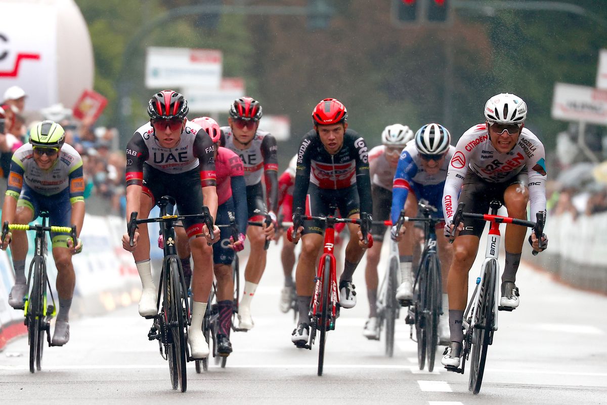 Tre Valli Varesine 2021 100th Edition Busto Arsizio Varese 1967 km 05102021 Tadej Pogacar SLO UAE Team Emirates Benoit Cosnefroy FRA AG2R Citroen Team photo Luca BettiniBettiniPhoto2021