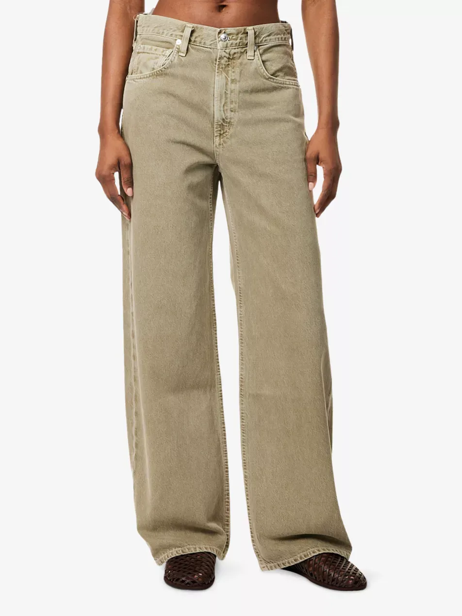 Low Curve Garment-Dyed Wash Denim Jeans