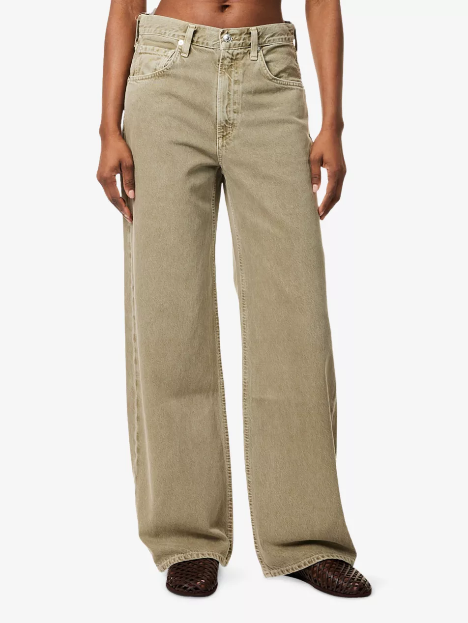 Low Curve Garment-Dyed Wash Denim Jeans