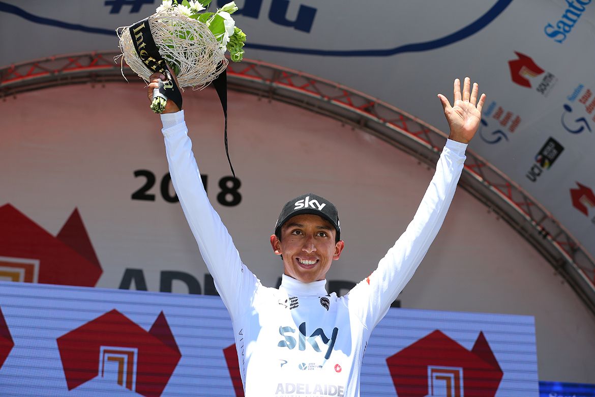 Egan Bernal moves into the white jesey