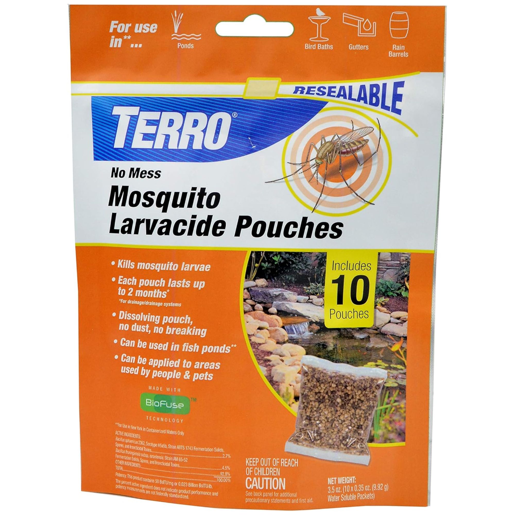 TERRO T1210 No Mess Mosquito Larvacide Pouches
