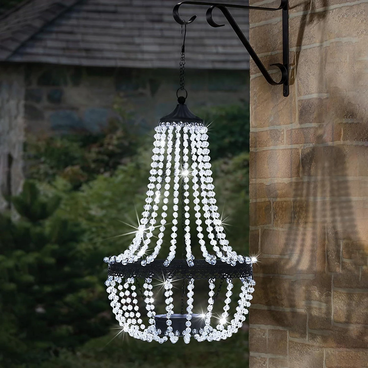 Taylor &amp;amp; Brown, Taylor &amp;amp; Brown 28" Solar Acrylic Crystal Chandelier Light with 30 Cool White LEDs for Outdoor Garden, Patio &amp;amp; Gazebo Decor
