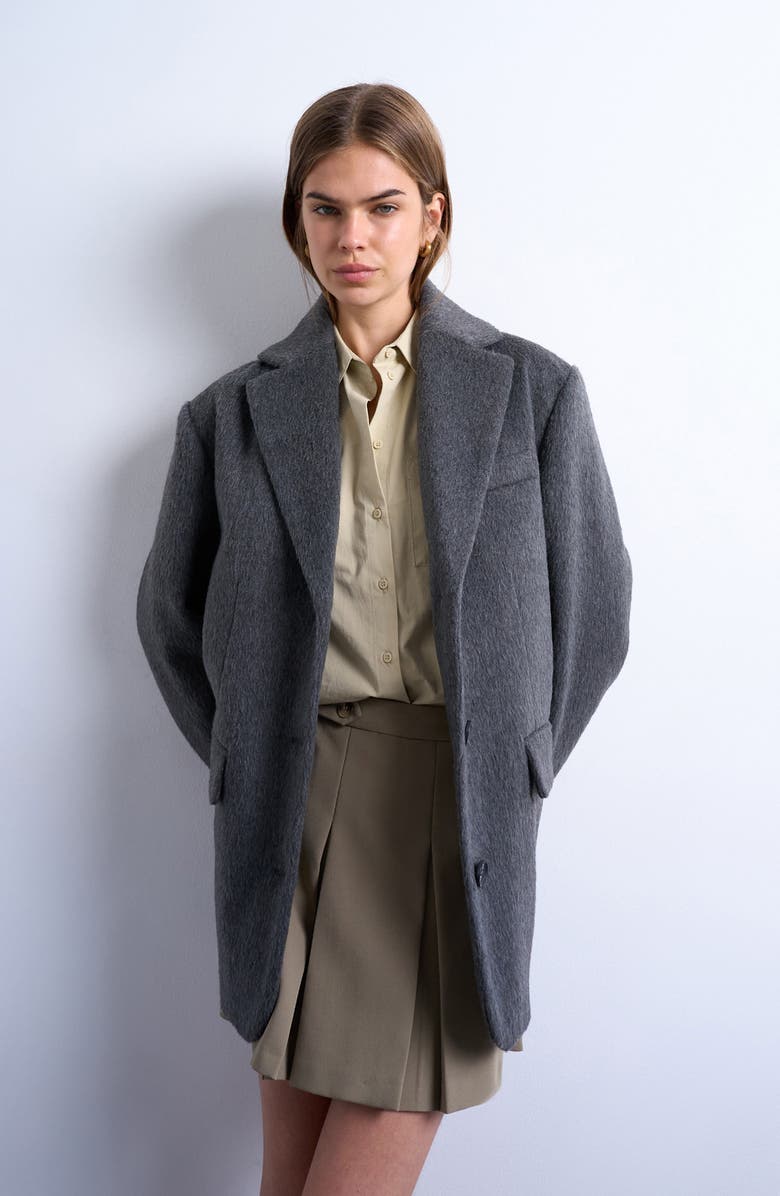 Three-Button Brushed Coat