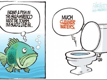 Gulf water goes down the toilet