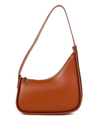 Rejolly Half Moon Bag for Women Underarm Crescent Hobo Bag Shoulder Purse Pu Leather Trendy Handbag Brown Large