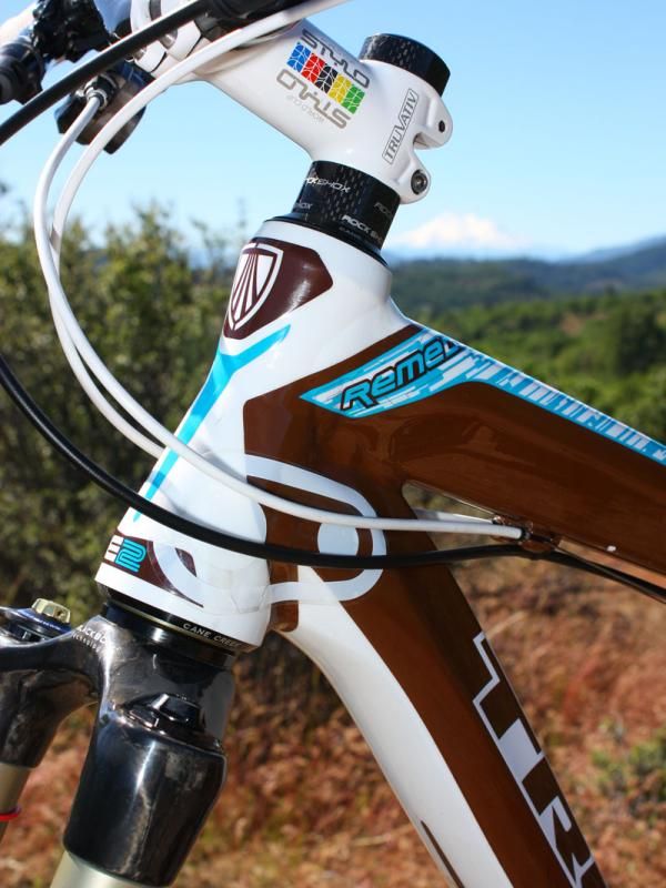 A big crankbrothers decal serves double duty as both an extra ad placement and a paint protector.