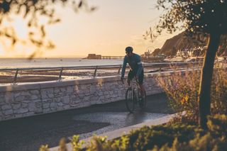 Steve rides along the coast