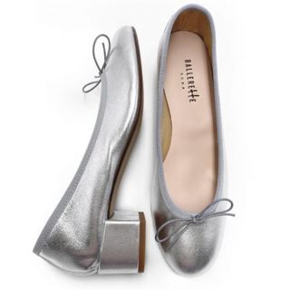 silver heeled ballet pumps
