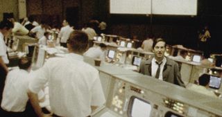 "Operation Avalanche" director Matt Johnson in the mission control room at Johnson Space Center in Houston, Texas.