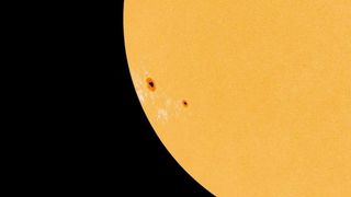 NASA's Solar Dynamics Observatory spacecraft captured this view of several large sunspots in November 2020.
