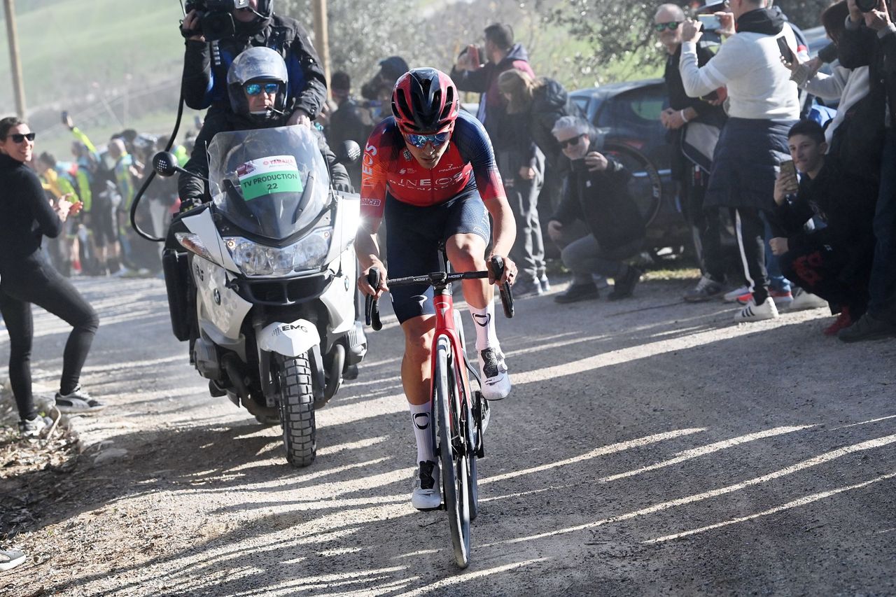 Tom Pidcock in action at Starde Bianche 2023