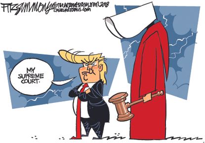Political Cartoon U.S. Anthony Kennedy retirement Trump Supreme Court Handmaid’s Tale