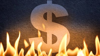 dollar sign on fire signaling hot wholesale inflation