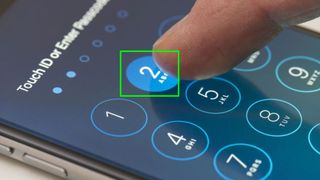 Unlocking iPhone with passcode entry 