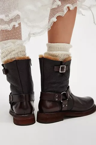 Silverstone Shearling Moto Boots