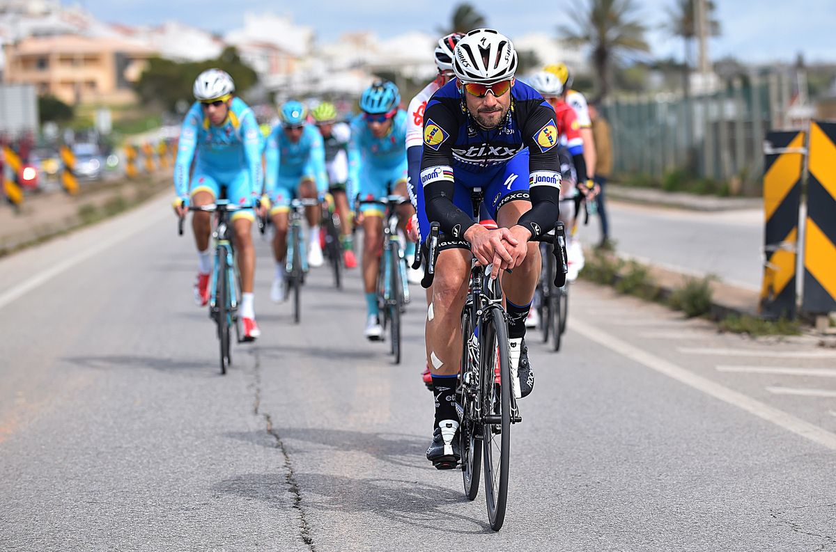 Tom Boonen (Etixx-Quick Step) doing a lot of work on the front of the peloton