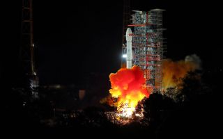 The Chang'e-4 lunar probe launches on the Long March-3B rocket from the Xichang Satellite Launch Center.