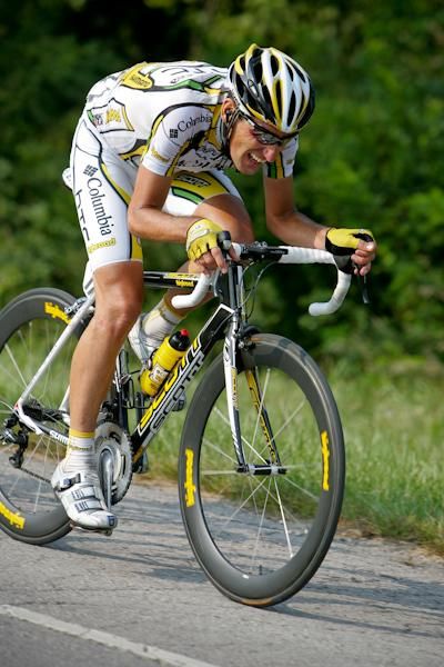 Marco Pinotti (Columbia-HTC) with head down and going hard.