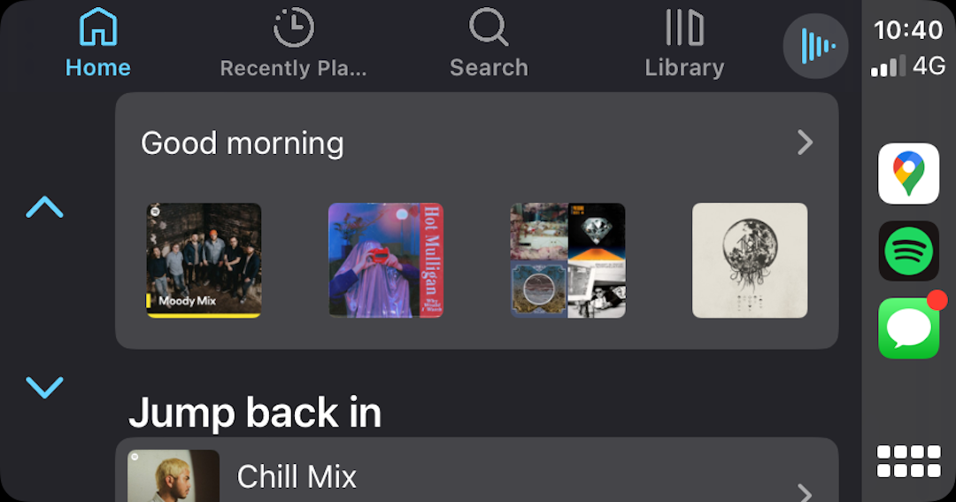 Spotify CarPlay screenshot