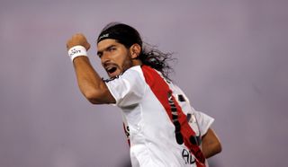 Sebastian Abreu celebrates after scoring for River Plate, 2008