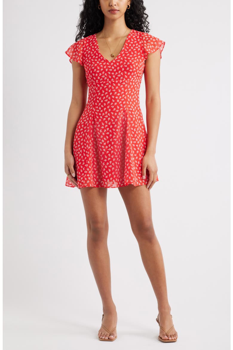 Floral Print Fit &amp;amp; Flare Minidress
